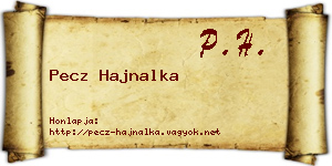 Pecz Hajnalka névjegykártya